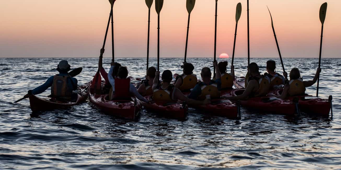 image n.1 of Santorini: Sunset Sea Kayak with Light Dinner activity in Cyclades, uploaded by supplier