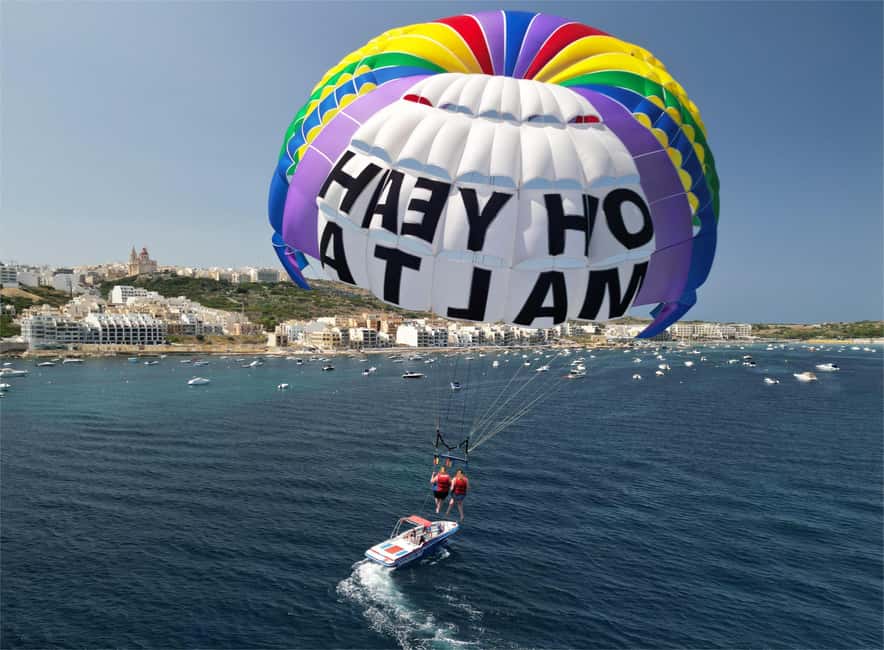image n.3 of Mellieha Bay: Parasailing activity in Mellieha, uploaded by supplier