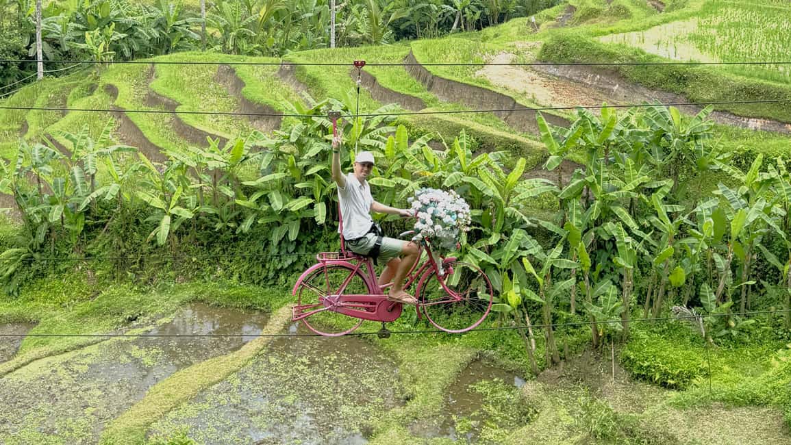 Obraz nr 2 z atrakcji Bali: huśtawka w Ubud, zjazdy na linie, SkyBike na prywatnych tarasach ryżowych w Bali, przesłany przez organizatora