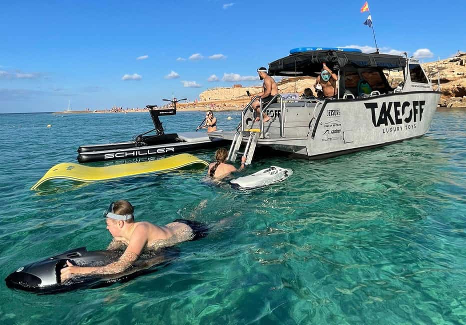 image n.2 of Ibiza: Beach and Cave Boat Tour with Luxury Water Toys activity in Sant Antoni de Portmany, uploaded by supplier