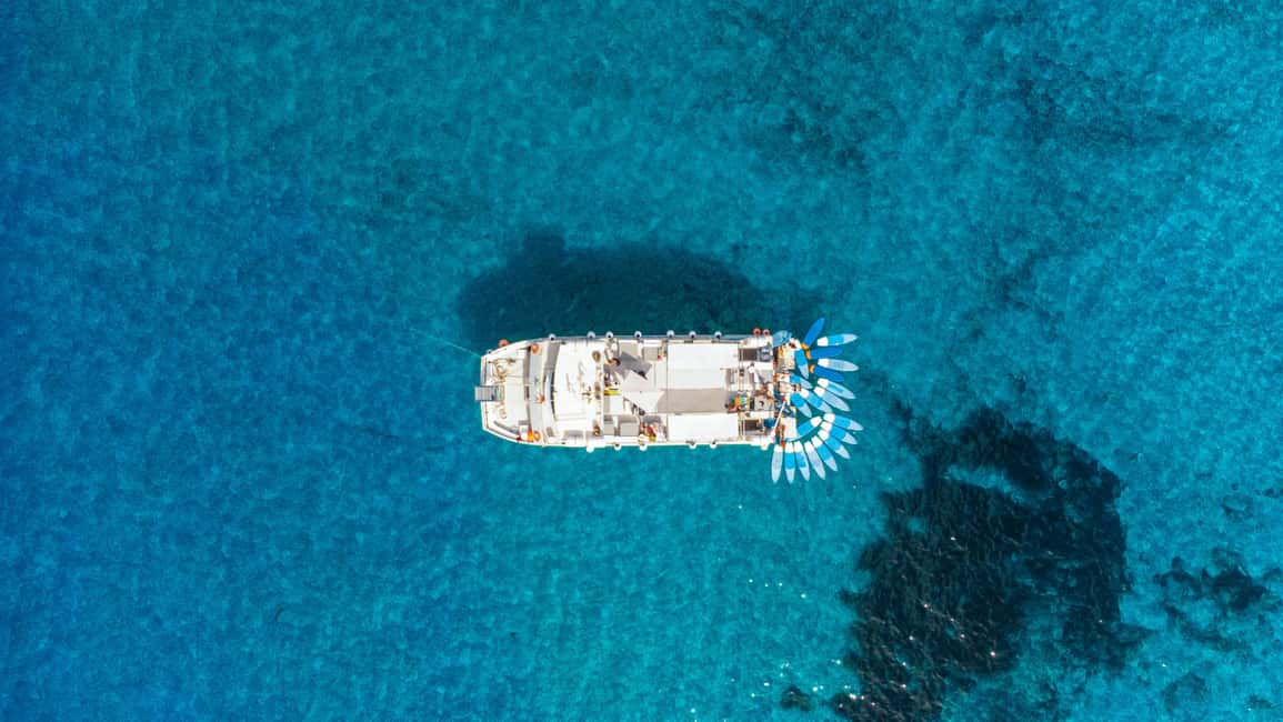 Image N°10 de Ibiza : Formentera, bateau tout compris, paddle, plongée avec tuba et déjeuner activité à Îles Baléares, publiée par le prestataire