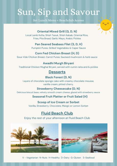 image n.6 of Dubai: The Palm 3-Course Set Menu Meal and Beach Club Access activity in Dubai, uploaded by supplier