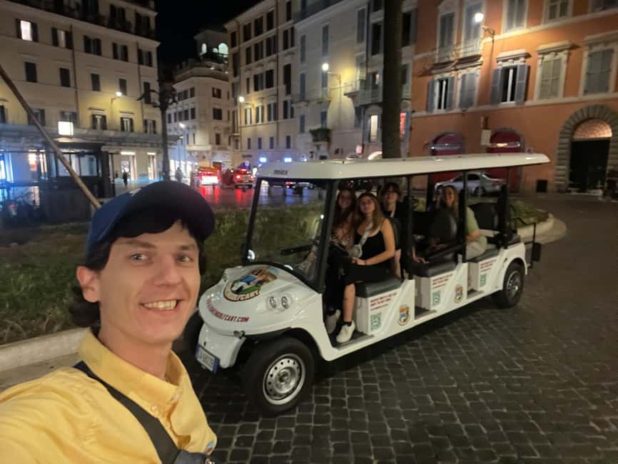 Image N°3 de Rome : Visite touristique nocturne en voiturette de golf privée et Aperitivo activité à Rome, publiée par le prestataire