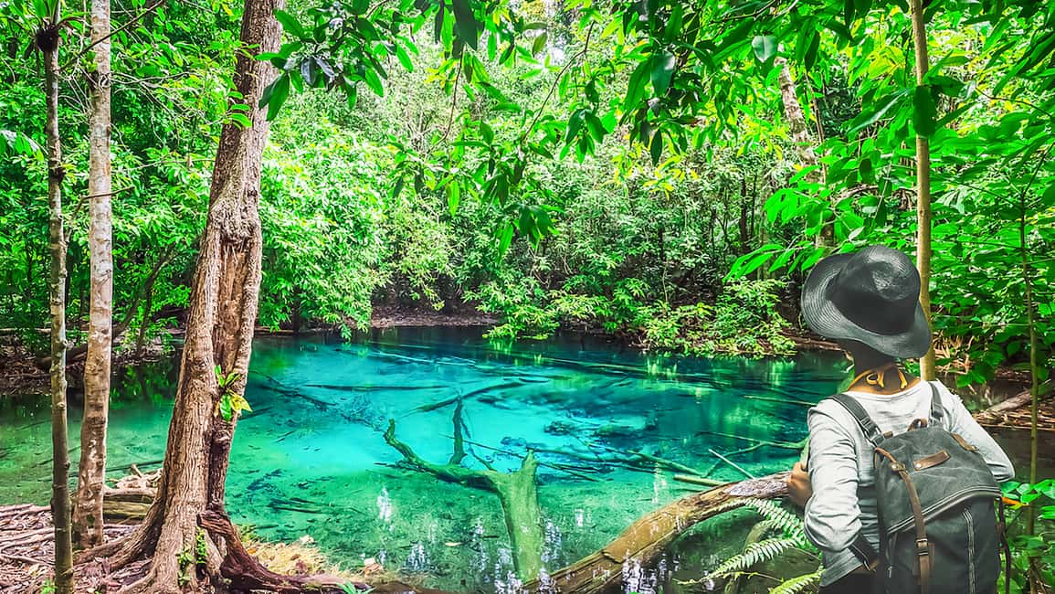 Image N°1 de Krabi : Visite du temple de la grotte du tigre, de la piscine d'émeraude et des sources d'eau chaude activité à Krabi, publiée par le prestataire