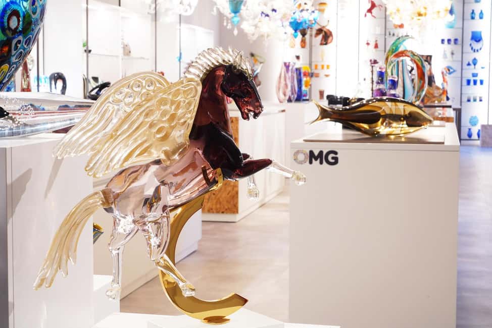 吹きガラスショー ムラーノガラス工場とショールームを訪問 OMG