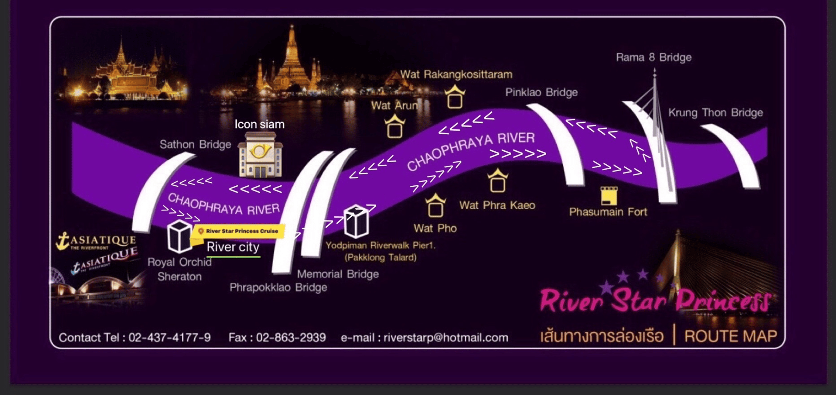 Route of River Star Princess Dinner Cruise