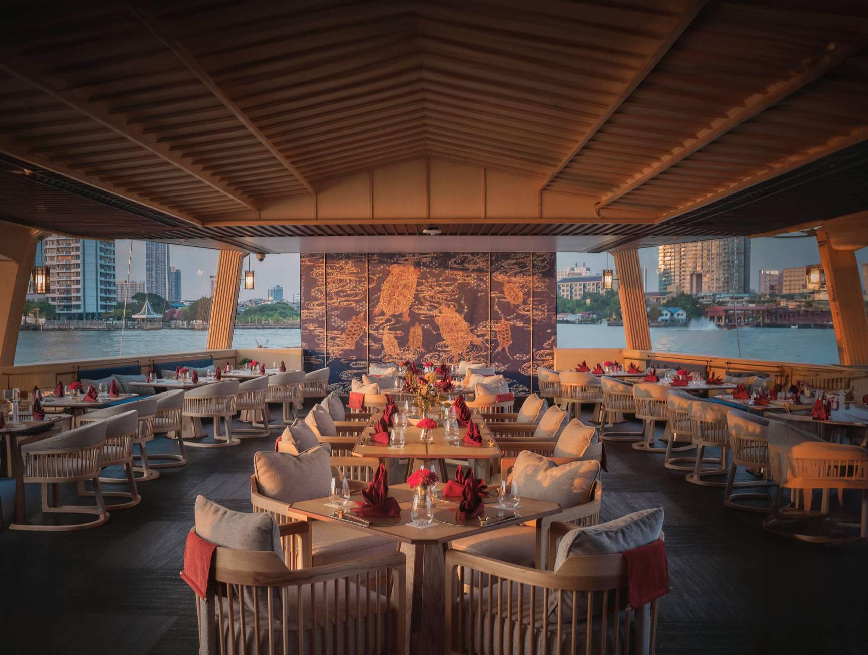 Main dining hall on Okura Cruise