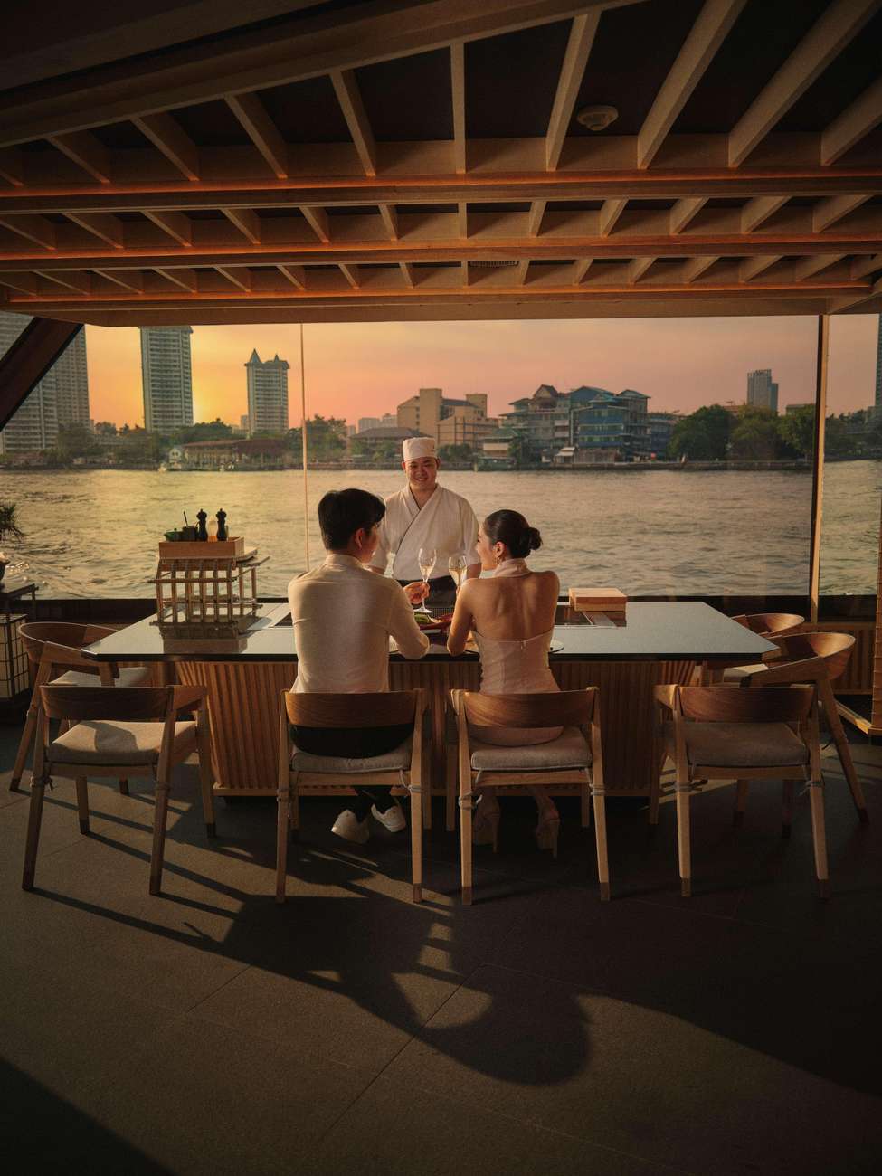 Teppanyaki counter on Okura Cruise