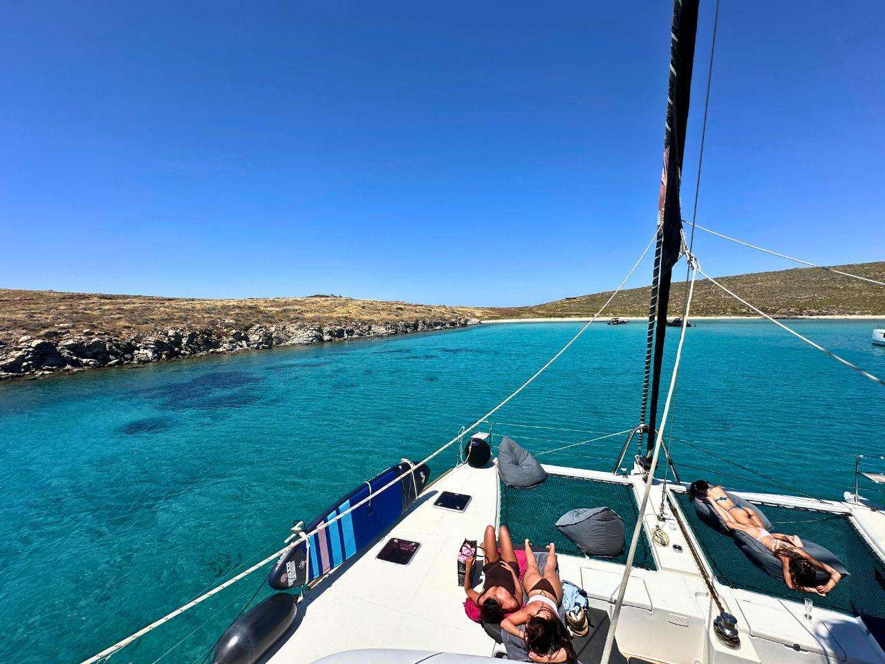 Prosecco, BBQ, Sailing Demo & Delos Stop in this destination