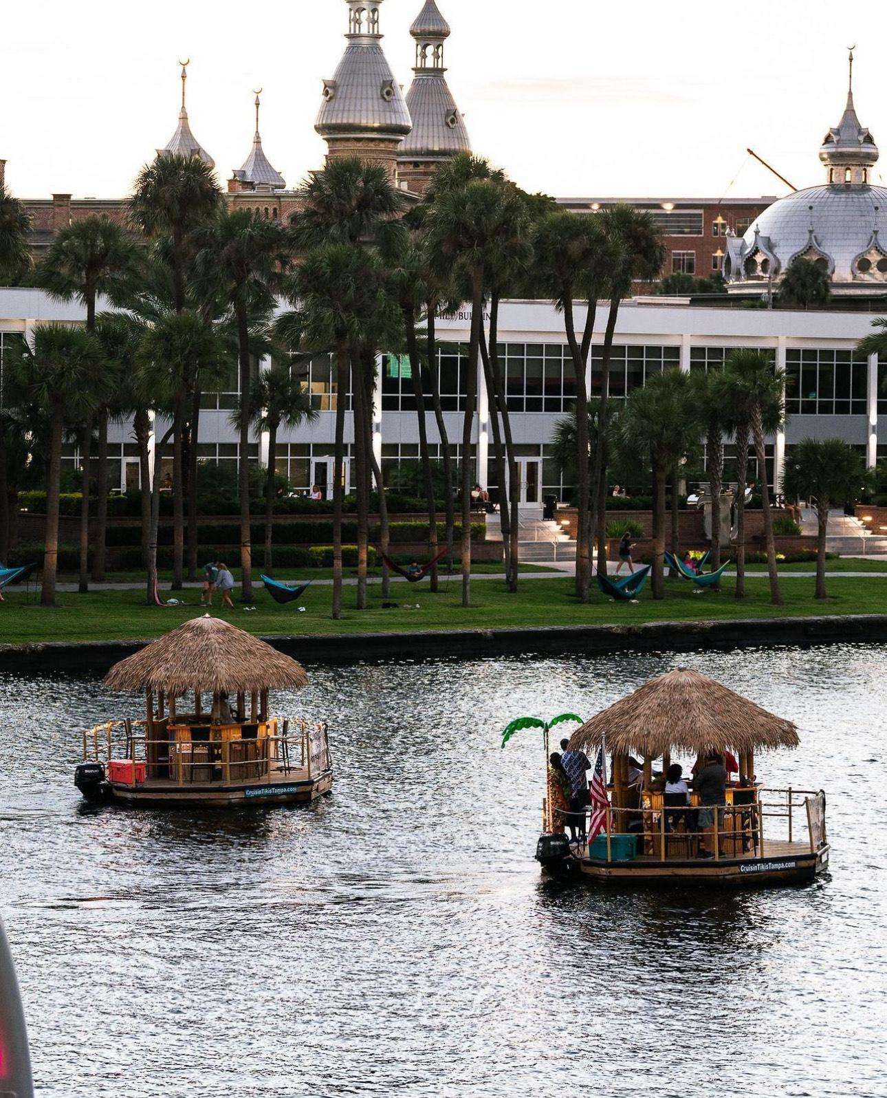 Downtown Tampa tiki boat cruise