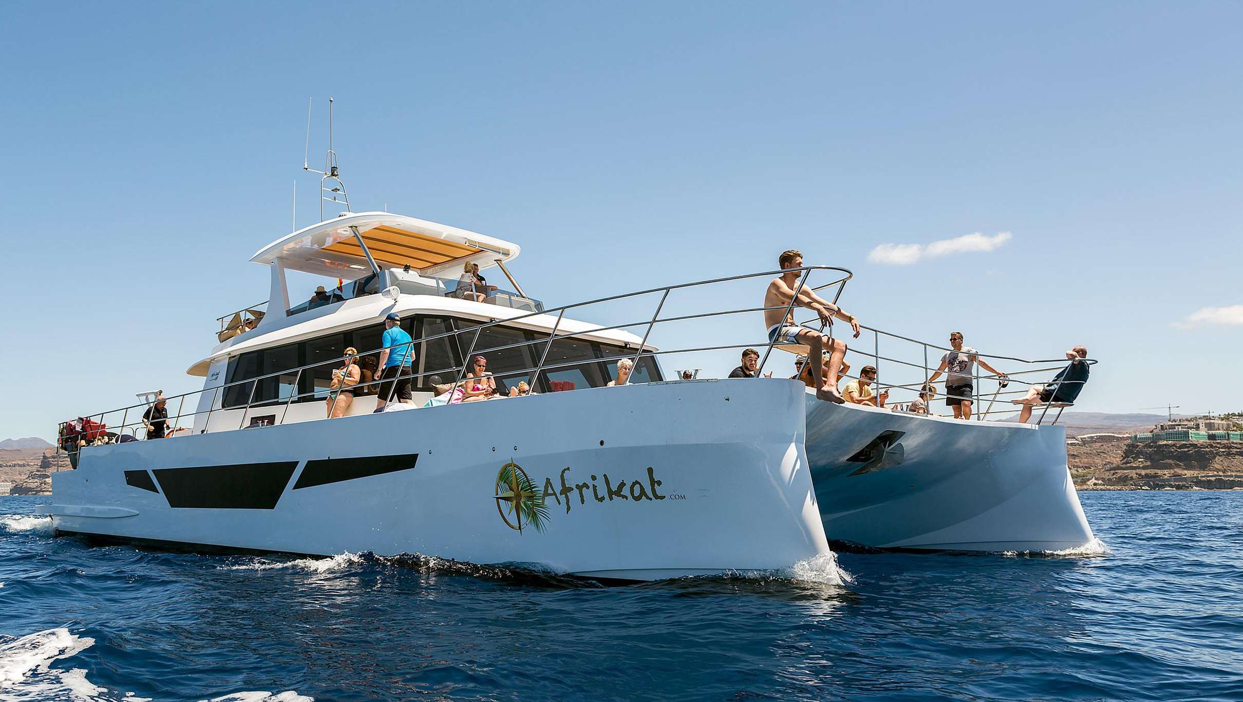 Croisière catamaran Afrikat avec repas et snorkeling à Puerto Rico de Gran Canaria