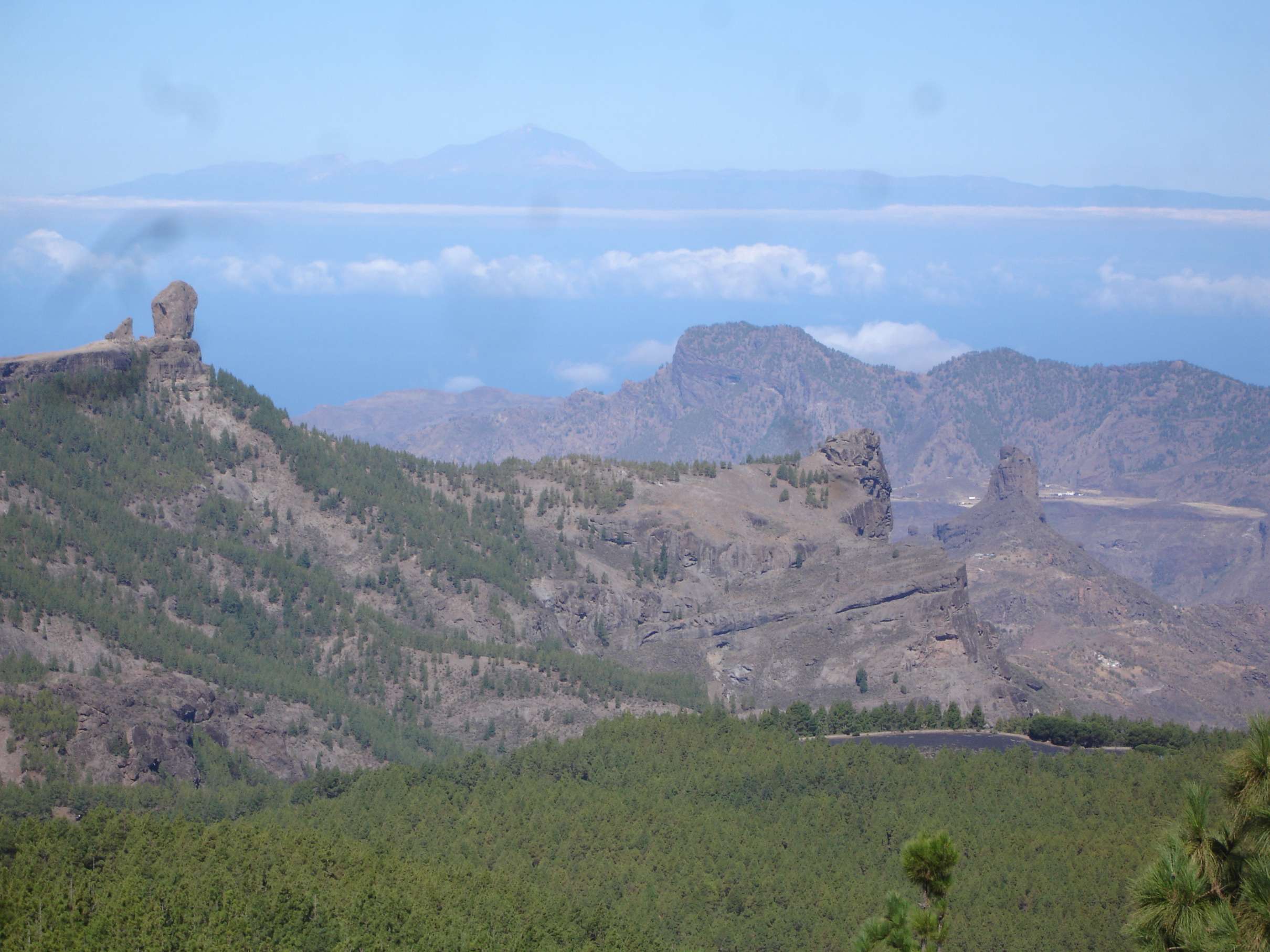 Panorama depuis le Pico de las Nieves à Grande Canarie avec vue sur le Roque Nublo