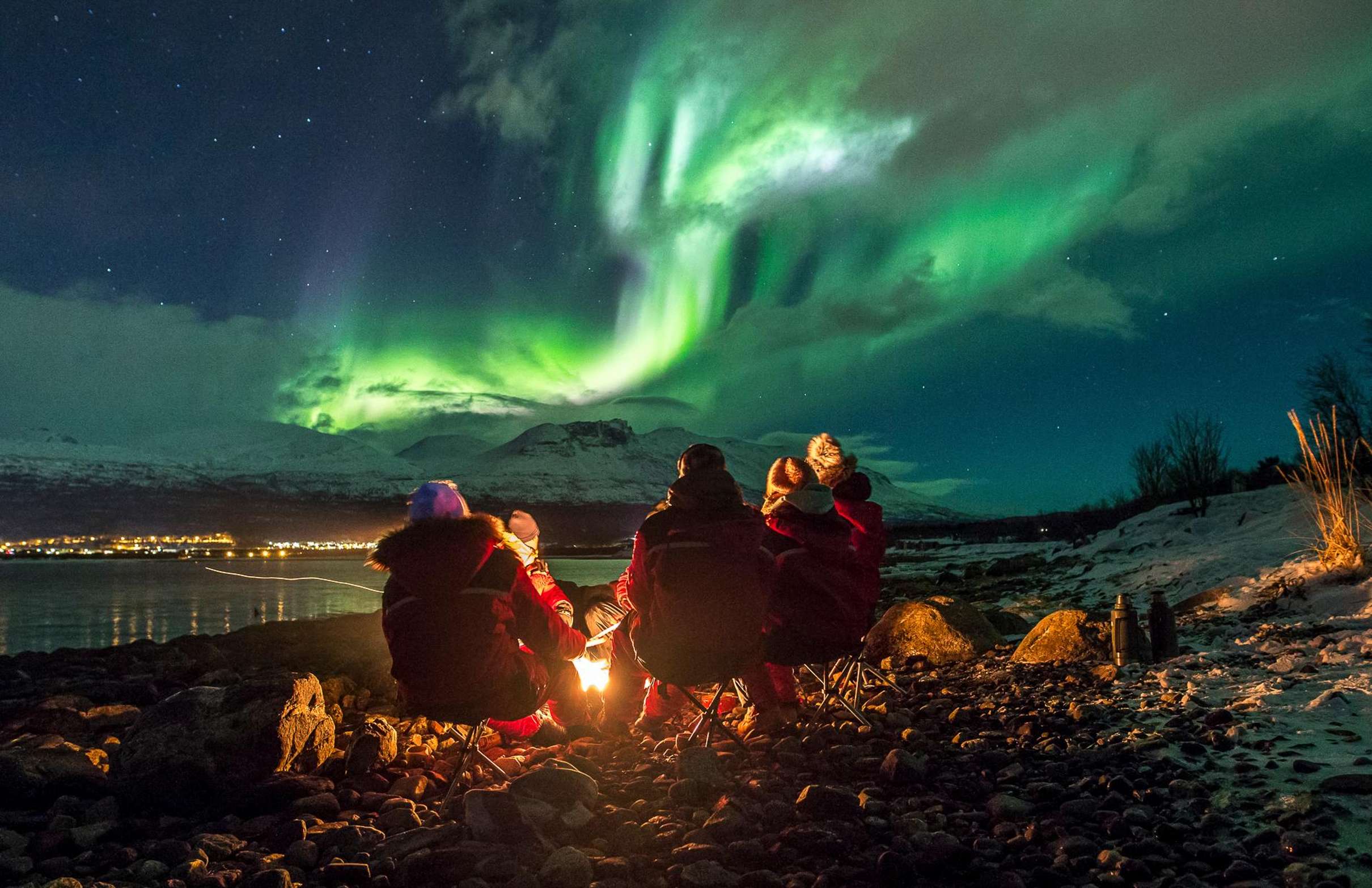 Caza de auroras boreales con tasa de éxito del 98 % desde Tromsø con Northern Horizon
