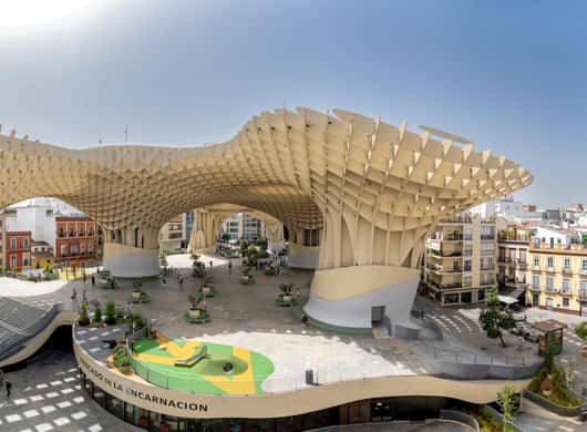 Setas de Sevilla constructie vanaf beneden