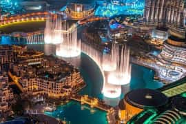 Dubai: passeio noturno guiado pela cidade de van e show da fonte DXB