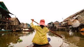 Siem Reap: Meio dia em Kampong Phluk com pôr do sol, barco e guia