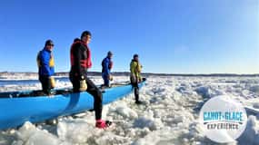 Quebec City: Ice Canoeing with Hot Chocolate & Sauna