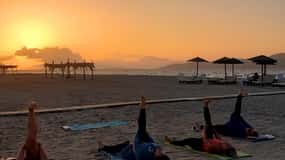 Sunset Pilates on Tigaki Beach