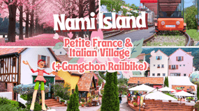 Séoul : Visite de l'île de Nami et de la Petite France avec option vélo sur rail