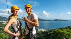 Phuket: Zipline+ATV ved Erawan Patong Seaview Zipline