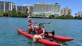 San Juan: Wycieczka rowerami wodnymi Chiliboats po lagunie Condado