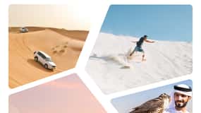 Doha: Safari sulle dune, giro in cammello, sandboarding con trasferimento