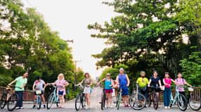 Cycling in the public park in Bangkok