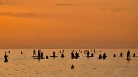 Barcelona: Paddleboarding at Sunrise. Includes: instructor, photos, equipment