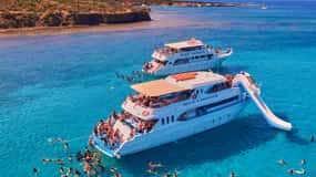 Polis: Paphos & Blue Lagoon Boat Cruise with Waterslide