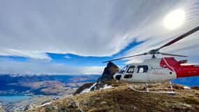 Panoramic View Helicopter Flight with Alpine Landing