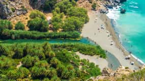 Fra Rethymno/Chania: Dagstur til Preveli Palm Beach