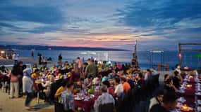Bali : Jimbaran New Dewata Cafe Repas de fruits de mer avec boissons