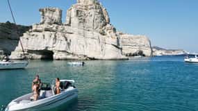 From Milos: Half-Day Private Cruise to Kleftiko & Sikia Cave