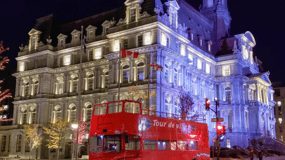 Montreal: Double-Decker Guided Bus Tour at Night