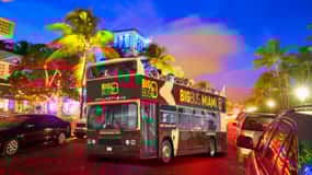 Miami - Sightseeing med öppen buss Sightseeing kvällstur med buss med öppen takhuv med live guide