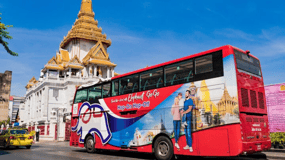 Bangkok : Visite nocturne à pied du quartier chinois et bus à arrêts multiples