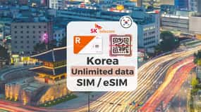 South Korea: Unlimited Data and Voice eSIM Card