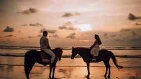 Bali : Excursion à cheval sur la plage de Seminyak, transport inclus