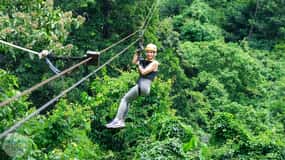 From Koh Samui: Tree Bridge Zipline and Café Experience