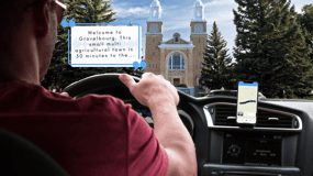Entre Moose Jaw e Alberta: um passeio de condução de áudio de smartphone