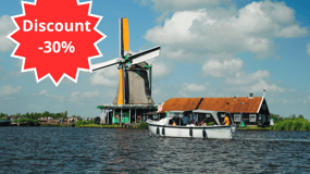 Zaanse Schans: Privat cruise + live guide, valgfrie drinker