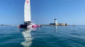 Day trip by catamaran to the island of Hoëdic from Port-Blanc