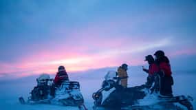 Kilpisjärvi : Safari motoneige à la frontière de trois pays