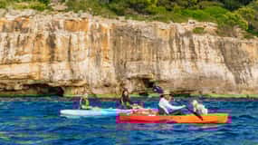 Pula: Three Island Kayak Tour with Cave Photo & Snorkeling