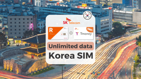 South Korea: Unlimited Data SIM+Voice (Free T-money)