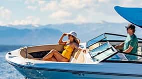 South Lake Tahoe: 24-foot Crest Pontoon Boat Rental