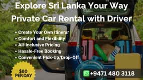 Sri Lanka autoverhuur met chauffeur - minimaal 3 dagen, 180 km/dag