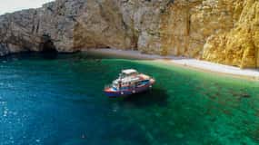 Krk: Golden Beach and Blue Cave Cruise with Welcome Drink