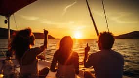 Saranda: Sunset trip & swim on VIP catamaran - adults only