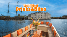 Amsterdam: Crucero de lujo Bebidas ilimitadas y Pequeño bocado